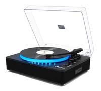 LP&No.1 Lettore di dischi con altoparlanti stereo integrati, controllo LED, piastra girevole a 3 velocità per dischi in vinile e musica digitale wireless con riproduzione e registrazione USB,