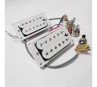 LP Style Alnico 5 Humbucker Pickup con interruttore 1V1T Cablaggio 4C Chitarra Collo e Ponte Pickup Set Bianco per pezzi di ricambio per chitarra LP SG