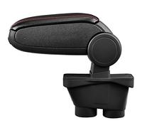 LP Trade Bracciolo centrale per 208 I | Accessorio per console di stoccaggio e poggiapolsi con vano organizer | Pezzo di ricambio interno per auto | Ecopelle nera - Cucitura rossa