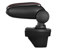 LP Trade Bracciolo centrale per Clio 5 V | Accessorio per console di stoccaggio e bracciolo con vano portaoggetti | Parte interna dell'auto | Ecopelle nera - Cucitura rossa