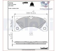 LP3730 Kit pastiglie pattini freno Delphi Anteriore per PORSCHE PANAMERA MACAN