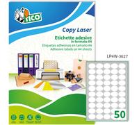 LP4W-3627 Etichette Adesive Bianche Multiuso, 100 Fogli A4, Ovali 36X27Mm, 50 Et