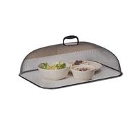 LPACXBYD 1pc Household Vegetable Cover Square Stainless Steel Food Cover Breathable Meal Accessories per la Protezione degli Alimenti(Square Black)