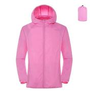 LPACXBYD Giacca Anti UV Cappotto di Protezione Solare Impermeabile da Donna alla Moda AntiGraffio Giacca Coppia Antirughe con Cappuccio for Il Lavoro(Pink,M)