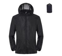 LPACXBYD Giacca Anti UV Cappotto di Protezione Solare Impermeabile da Donna alla Moda AntiGraffio Giacca Coppia Antirughe con Cappuccio for Il Lavoro(Black,2XL)