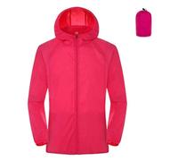 LPACXBYD Giacca Anti UV Cappotto di Protezione Solare Impermeabile da Donna alla Moda AntiGraffio Giacca Coppia Antirughe con Cappuccio for Il Lavoro(Rose Red,XL)