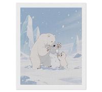 LPAGBCNU Kit per pittura con diamanti 5D con orso polare nella neve, per adulti e principianti, grande pittura rotonda fai da te con diamanti a puntini per pittura da parete con gemme per regalo