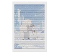 LPAGBCNU Kit per pittura con diamanti 5D con orso polare nella neve, per adulti e principianti, grande pittura rotonda fai da te con diamanti a puntini per pittura da parete con gemme per regalo