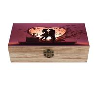 LPAGBCNU Portagioie in legno fatto a mano con sagoma baciare, per conservare gioielli, monete, tartot, carte, piccoli tesori