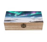 LPAGBCNU Portagioie in legno, organizer per ricordi Polar Wasteland, scatola in legno fatta a mano, per conservare gioielli, monete, tartot, carte, piccoli tesori