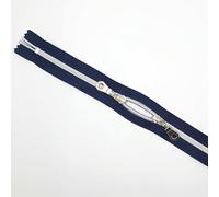 LPAGOLMIX Cinghia a cremagliera in Nylon, Way Zip Closed End Metal Twin Sliders 4 Misure 12” 16” 22” e 24”(Navy/Silver,12" (30cm))