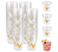 LPAMABA 100 Pz Bicchieri Plastica da 30 ml Mini Bicchieri da Liquore Riutilizzabili con Motivo a Cuore Piccoli Bicchieri Shot 3 cl Plastica per Feste Compleanni Matrimoni Picnic