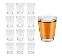 LPAMABA 12 Bicchierini Liquore da 32 ml/3 cl, Piccoli Bicchieri in Vetro, Bicchierini Shot a Base Spessa, Lavabili in Lavastoviglie, Bicchieri per Tequila Whisky, Gin, Vodka
