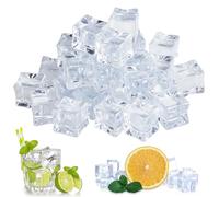LPAMABA 120 Cubetti di Ghiaccio Finti in Acrilico - Ghiaccio Artificiale Decorativo, Cubetti Ghiaccio Riutilizzabili, Cubetti Decorativi Trasparenti per Fotografia Decorazione Bar Matrimoni e Feste