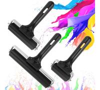 LPAMABA 3 Rulli Gommati per Stampa Rullo di Inchiostro 6 cm 10 cm 15 cm Rullo per Pittura Rullo Pressore per Vernice a Inchiostro Rullo per Colla per Arte e Artigianato (Nero)