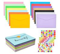 LPAMABA 70 Pz Mini Buste Colorate per Biglietti di Auguri,Buste Da Lettera Multicolori da 11,5 x 8,2 cm,Mini Busta di Carta per Carte Regalo, Matrimoni, Natale e Fai Da Te