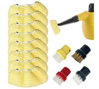 LPAMABA 8 Pezzi Panni in Microfibra per Pulitore a Vapore, con 4 Pezzi Spazzole per Pulitori a Vapore, Stracci Microfibra Panni di Ricambio Lavabili Compatibile con Karcher SC2 SC3 SC4 SC5