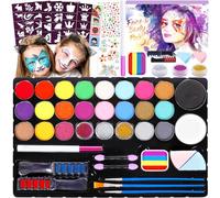 LPAOIS Body Painting 27 Truccabimbi Kit Anallergici Atossici,Trucca Bimbi,Halloween Make Up Body Painting Colori Face Painting Colori per Truccabimbi,Coloranti Naturale e Sicuro,Feste,Trucco