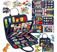 LPAOIS Tavola Busy Board per Bambini 5 Strati, Giochi Montessori 1 Anno, Pannello Sensoriale Bambini Montessori, l'apprendimento delle Abilità di Vita