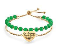 LParkin Bracciale Laurea Acciaio Inox Regolabile, Idee Regalo Laurea Donna (Le Amiche Sono Le Sorelle Che ti Scegli)