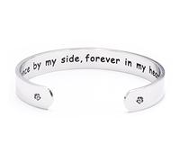 LParkin Bracciale rigido "Once by My Side Forever in My Heart" (polsino), 6 inch, Acciaio inossidabile, senza pietra