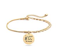 LParkin Bracciale Zia di Nipote La migliore zia della storia Bracciali Regali per zie, 23 centímetros, Acciaio inossidabile