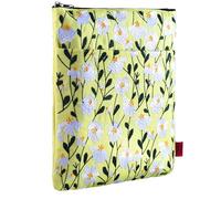 LParkin Copertina per libro con ricamo di margherite, con chiusura lampo, per lettori, custodia protettiva, regalo per gli amanti dei libri, 27,9 x 21,6 cm, tessuto lavabile, margherita bianca
