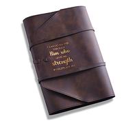 LParkin Custodia in pelle per Bibbia da uomo e donna I CAN DO All This Through Him Who gives ME Strength Bibbia Wrap Around Strap Bibbia Cover Regali