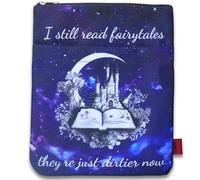 LParkin Custodia per libro con cerniera, custodia protettiva per libri con scritta "I Still Read Fairytales They're Just Dirtier now", in tessuto lavabile, 27,9 x 21,9 cm, imbottita, idea regalo