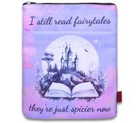 LParkin Custodia per libro con cerniera, custodia protettiva per libri con scritta "I Still Read Fairytales They're Just Spicier", 27,9 x 21,9 cm, in tessuto lavabile, ideale come regalo