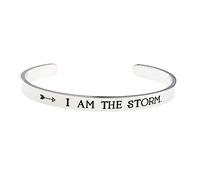 LParkin Donna io Sono l'gioielli Tempesta Inspirational Bracciale empowering motivare Inspirational Regalo Polsino