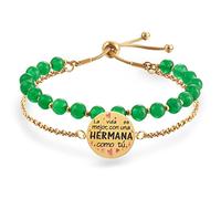 LParkin Pulsera Mujer Hermana Acero Inoxidable Regalo Cumpleaños Hermana Pulsera a la Mejor Hermana Aadjustable, 17+5cm, Acciaio inossidabile