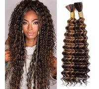 LPARMJIT Capelli Sintetici Ondulati per Trecce Boho - 18 Pollici, 2 Pacchi, Senza Trama - Estensioni per Acconciature Deep Wave