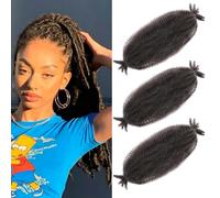 LPARMJIT Springy Afro Twist Capelli da 24 pollici, 3 confezioni pre-separati, Kinky Marley Twist intrecciati, per capelli morbidi a farfalla, pre-fluffed Afro Twist (24 pollici) (confezione da 3), 4#)