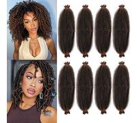 Lparmjit Springy Afro Twist Extension per capelli con treccine da 40 cm, confezione da 8, pre-separate, pre-gonfiate, morbide, per acconciature Kinky Marley, Butterfly Locs (40 cm, pacco da 8, T1B/30)