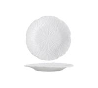 LPATEBCVU Ciotola Per Frutta Flower Ceramic Bowl Pure White Creative Cabbage Relief Tableware Fruit and Vegetable Salad(8.25-inch flat disc)