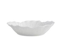 LPATEBCVU Ciotola Per Frutta Flower Ceramic Bowl Pure White Creative Cabbage Relief Tableware Fruit and Vegetable Salad(9.5-inch soup plate)