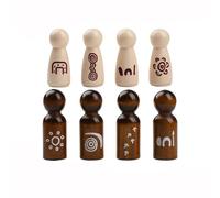 LPATEBCVU Confezione Da 8 Bambole Con Mollette In Legno | Corpi Forme in legno naturale Figure Bambole decorative con pioli Persone