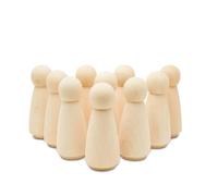 LPATEBCVU Corpi Di Bambole Con Pioli In Legno Non Finiti Da 5 Pezzi | Bambole con pioli in legno for donna e uomo, ideali for la decorazione della scuola materna domestica(Girl 10pcs,55MM)