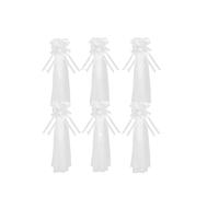 LPATEBCVU Fiocco Auto Matrimonio 12-1PC Archi da Sposa Bianchi con Lunghe Code di Tulle for la Cerimonia Nuziale Panca Chiesa Sedia Corridoio Decorazione Auto for Matrimoni Decori for Feste(6PCS)