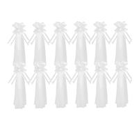 LPATEBCVU Fiocco Auto Matrimonio 12-1PC Archi da Sposa Bianchi con Lunghe Code di Tulle for la Cerimonia Nuziale Panca Chiesa Sedia Corridoio Decorazione Auto for Matrimoni Decori for Feste(12PCS)