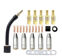 LPAYBCFO 24 Pezzi 15AK for elettrodo di consumo for Torcia, Coppa di Protezione, Punte di Collegamento, piegate for Dispositivo Mig 15AK, Macchina for Saldatura Mig(0.8mm)