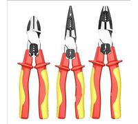 LPAYBCFO Professional 1000V Insulated Pliers Set: Needle Nose, Wire Cutters & Crimping Tool(B Three-Piece Set)