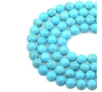 LPBeads 100 perline rotonde sfuse da 8 mm per la creazione di gioielli, con cordoncino elastico in cristallo, colore: blu turchese