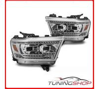 LPDO46 FARI FANALI ANTERIORI FULL LED HEADLIGHTS CHROME DODGE RAM 19-22 TuningSh