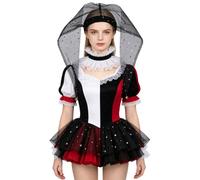 Lpdshaa Accessori Il Costume Buffone Corte Medievale Berretto Arlecchino Nero Taglia Unica
