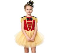 Lpdshaa Bambina Maestro del Circo Costume tutù Domatrice Direttore Showman | Patchwork In Velluto,Tulle,Bordatura Dorata,Carnevale,Festa A Tema,Evento Di Festival,Gioco Ruolo,Spettacolo Scolastico