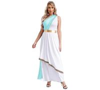 Lpdshaa Costume Romana Donna Vestito Imperatrice Romana Azzurro chiaro L