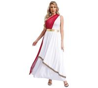 Lpdshaa Costume Romana Donna Vestito Imperatrice Romana Borgogna L