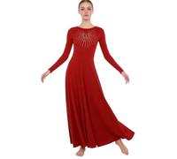 Lpdshaa Dame Abito Chiesa Lungo Loose Fit Pantaloni Coverall Maniche Lunghe Abito La Chiesa Il Servizio Religioso Danza Ladorazione E La Preghiera Danza Maniche Lunghe Mime